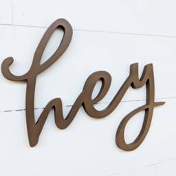 Hey Wood Sign Entryway Welcome Wall Decor - Door Hanger Porch Sign - thumbnail 2