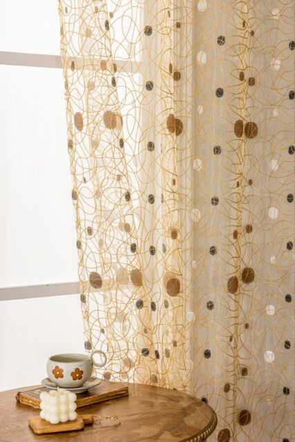3 Colours Bird Nest & Polka Dot Pattern Sheer Curtains Made To Measure - image 1