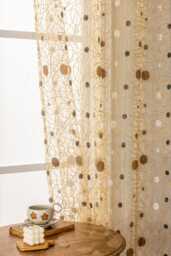 3 Colours Bird Nest & Polka Dot Pattern Sheer Curtains Made To Measure - thumbnail 1