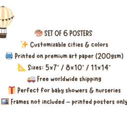 Travel Nursery Art Prints, Pink & Gold Cityscapes - thumbnail 2