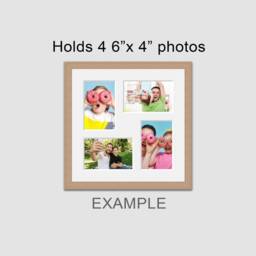 Oak Veneer Picture Frame - Holds Four 6x4 Photos - thumbnail 3