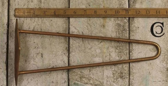 "Hairpin Legs - Antique Copper 2 Prong 14"" Or 16" - image 1