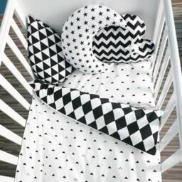 Black & White Kids Bedding Set, Cotton Children Bedding, Modern Bedroom Decor - thumbnail 1