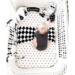 Black & White Kids Bedding Set, Cotton Children Bedding, Modern Bedroom Decor - thumbnail 3