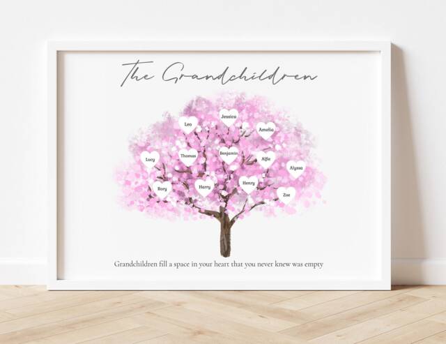 Our Grandchildren, Family Tree Print, Personalised Gift For Grandparents, Mothers Day, Gifts For Nanny, Grandma, Granny, From Grandkids