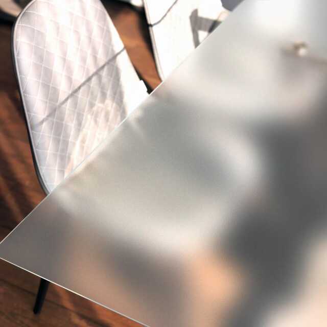 Minimalist Frosted Glass Table Top - Rectangular Protective Cover Custom Look Tempered For Kitchen & Office - image 1
