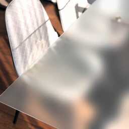 Minimalist Frosted Glass Table Top - Rectangular Protective Cover Custom Look Tempered For Kitchen & Office - thumbnail 1