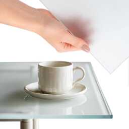 Minimalist Frosted Glass Table Top - Rectangular Protective Cover Custom Look Tempered For Kitchen & Office - thumbnail 4