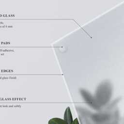 Minimalist Frosted Glass Table Top - Rectangular Protective Cover Custom Look Tempered For Kitchen & Office - thumbnail 3