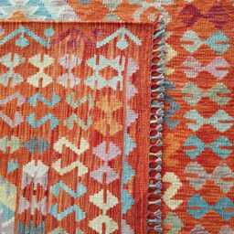 Handwoven Wool Kilim Rug, Multicolour Artisan Tribal Geometric Flatweave, Afghan, Turkish, Persian, Moroccan, Navajo Design, 297x213 cm - thumbnail 3