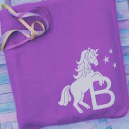 Personalised Unicorn Fleece Blanket Baby Or Kids First Initial Printed Cosy Throw - thumbnail 2