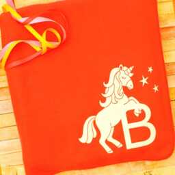 Personalised Unicorn Fleece Blanket Baby Or Kids First Initial Printed Cosy Throw - thumbnail 4