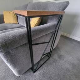 Geometric Art Deco Sofa Side Table - Modern Living Room Furniture Custom Size Settee Drink Holder For New Home Decor Gifts Him Her - thumbnail 3