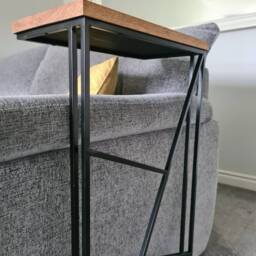 Geometric Art Deco Sofa Side Table - Modern Living Room Furniture Custom Size Settee Drink Holder For New Home Decor Gifts Him Her - thumbnail 2