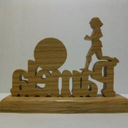 Personalized Desk Clock, Female Runner On Top Of Runner's Name, Custom - thumbnail 3