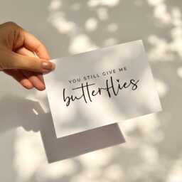 Valentines Couples Card, You Still Give Me Butterflies, Valentines, Wedding Anniversary Simple - thumbnail 2