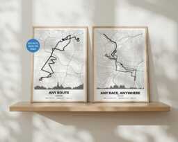 Personalised Marathon Route Map Print - Custom Running Wall Art - Digital Download Available - thumbnail 1