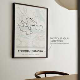Personalised Marathon Route Map Print - Custom Running Wall Art - Digital Download Available - thumbnail 3