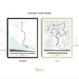 Personalised Marathon Route Map Print - Custom Running Wall Art - Digital Download Available - thumbnail 2