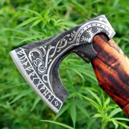 Viking Axe, Carbon Steel Personalized Axe in Hand Forged For Wall Decoration, Custom Made Gift, Axe - thumbnail 2