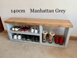 Painted Shoe Bench Rack Boot Rustic Solid Wood Shoe Bench Farmhouse Hallway Storage Oak Pine Walnut