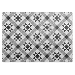 Geometric Star Pattern Vinyl Floor Protector, Grayscale Chair Desk Mat, Gaming Mat - thumbnail 2