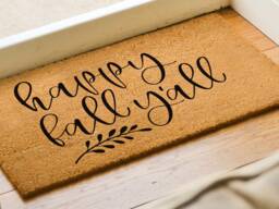 Happy Fall Yall Doormat - Seasonal Coir Mat Decor Autumn Housewarming Gift Porch - thumbnail 1
