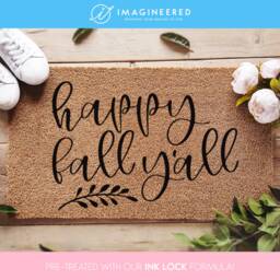Happy Fall Yall Doormat - Seasonal Coir Mat Decor Autumn Housewarming Gift Porch - thumbnail 2