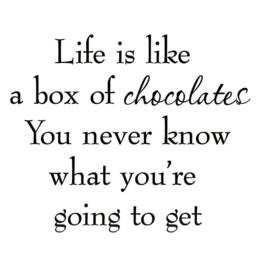 Life Is Like A Box Of Chocolates You Never Know What You're Going To Get Wall Decal Quote Vinyl Art Home Decor - Vwaq - thumbnail 2