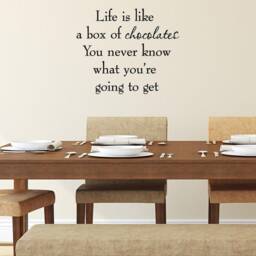 Life Is Like A Box Of Chocolates You Never Know What You're Going To Get Wall Decal Quote Vinyl Art Home Decor - Vwaq - thumbnail 1