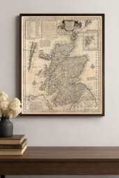 Scotland Map - Antique Scottish Geography Historical Wall Art Print - thumbnail 1