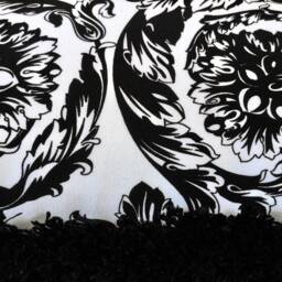 Black Baroque Fashion Fabric Pillow - Black/White - thumbnail 3