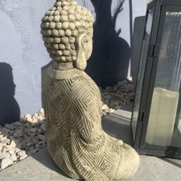stone Garden Large Maze Robe Buddha Natural Gift Concrete Ornament - thumbnail 2