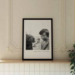 Personalised Birthday Card Custom Photo Print First Present For Dads Gift From Kids Black & White - thumbnail 3