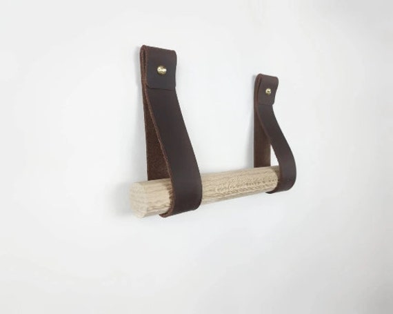 Oak & Leather Toilet Roll Holder - image 1