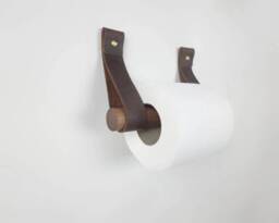 Oak & Leather Toilet Roll Holder - thumbnail 2