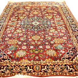 Traditional Luxury Handmade Silk On Cotton Rug, Handwoven Persian Design Home Decorative Rug, 4x2.5 Sq.ft Size - thumbnail 3