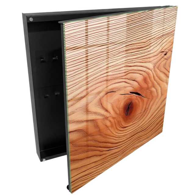 Wood Grain Key Cabinet For Home, Brown Box Wall, Rustic Textures, Nature Lovers - image 1