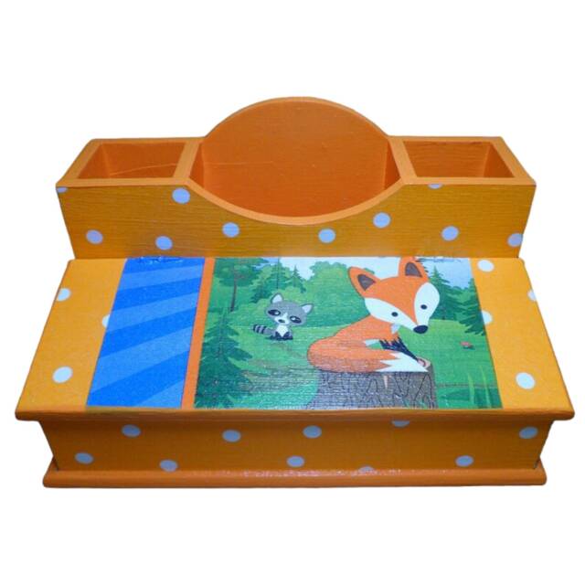 Pencil Box With Fox, Usable As A Desk - image 1