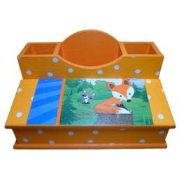 Pencil Box With Fox, Usable As A Desk