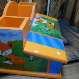 Pencil Box With Fox, Usable As A Desk - thumbnail 3