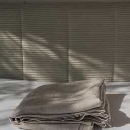 Linen Flat Sheet in Cream, Stonewashed Natural Bedding For King, Queen, Double Sizes, Housewarming Gift Couple, Newlyweds, Friend, Mom - thumbnail 2