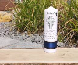 Mourning Candle With Cross & Lilies - thumbnail 1