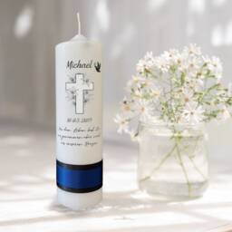 Mourning Candle With Cross & Lilies - thumbnail 3