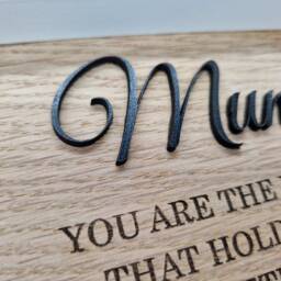 Personalised Mum Puzzle Piece Picture Frame, Oak Wood, Gold Acrylic - thumbnail 3