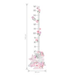 Wall Decor Height Chart Moon Pink, Growth Chart For Kids, Nursery Wall Art, Childrens Animal Wallpaper - thumbnail 2