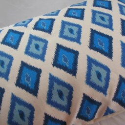 Decorative Pillow Cushion Cover - Accent Throw Lumbar Summer Blue Ikat - thumbnail 2