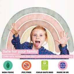 Boho Rainbow Wall Sticker - Fabric Peel & Stick Decal For Nursery, Kids Room Playroom - thumbnail 3