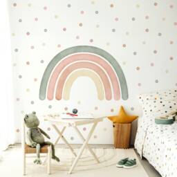 Boho Rainbow Wall Sticker - Fabric Peel & Stick Decal For Nursery, Kids Room Playroom
