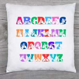 Bsl Alphabet Cushion British Sign Language, Bedroom, School, Nursery, Learning Cushion, Bsl Cushion Cover - thumbnail 2